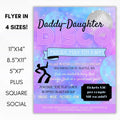 editable flyer sign poster set school dance theme disco 70s decades daddy daughter dance idea